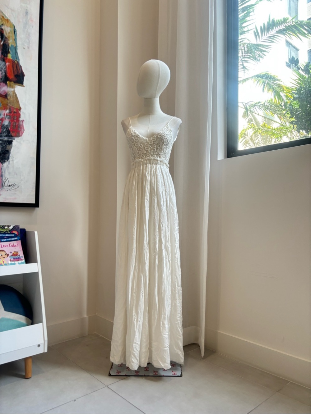 Breathtaking Dress Day Cottagecore White Crochet Lace Maxi Dress
